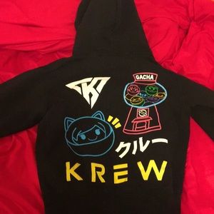 Black KREW hoodie. Only wore twice. Small UNI-SEX hoodie